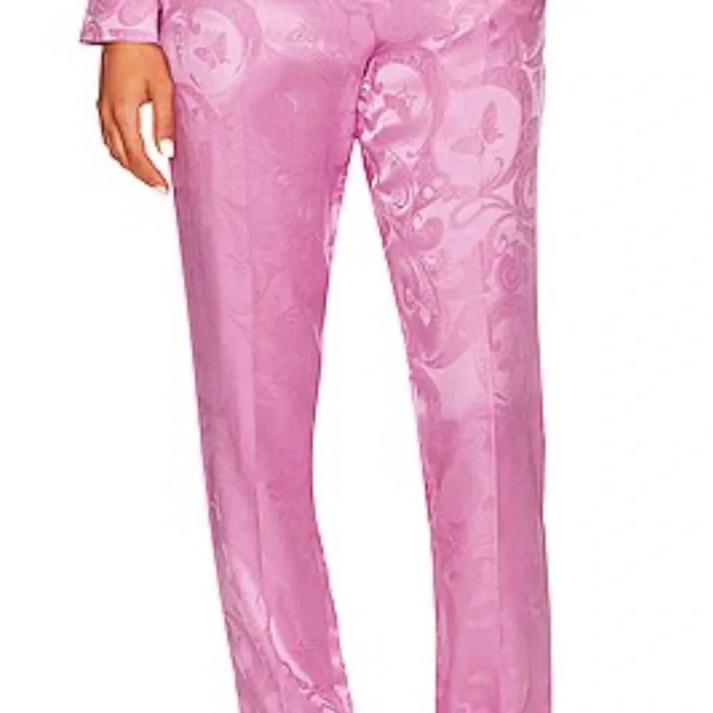 Fleur Du Mal Pajama Track Pant in Azalea Paisley Jacquard Elastic Waist‎ Size M - Picture 3 of 15